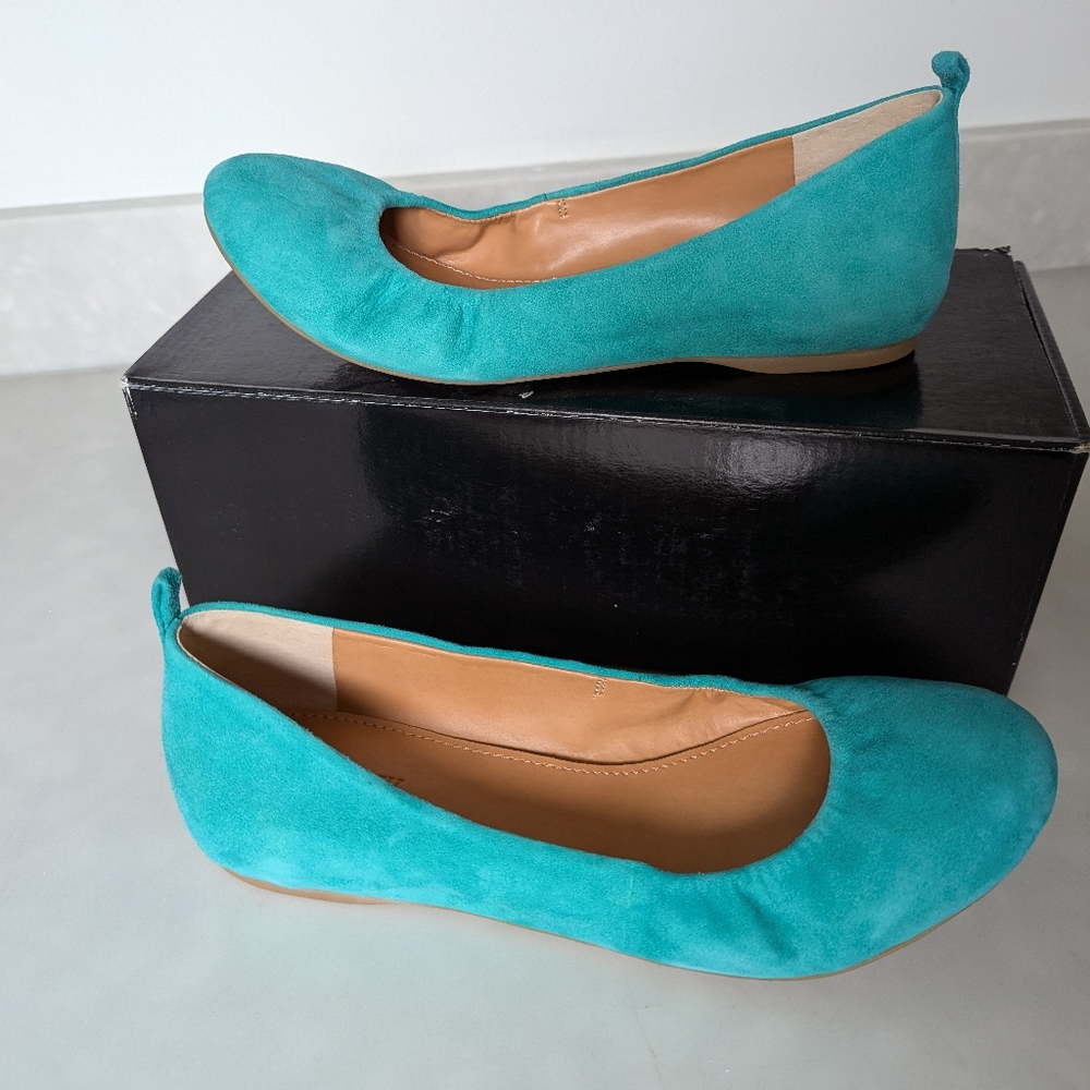 J. Crew Anya ballet flats 6.5 retro jade new